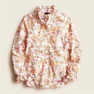 NWT - J.Crew Classic-Fit Rufflene Button Down Top Size 4